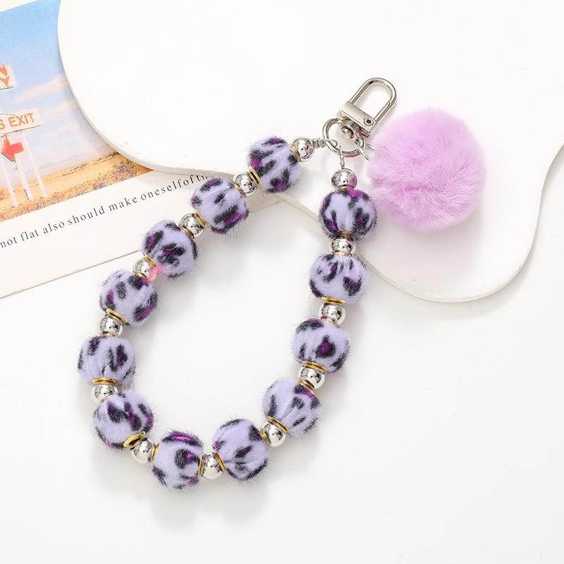 Kurze Handgemachte Wollblume Liebes Tasche Perlen Anhänger Internet Berühmtheit Handy Lanyard Tragbare Kette Lanyard