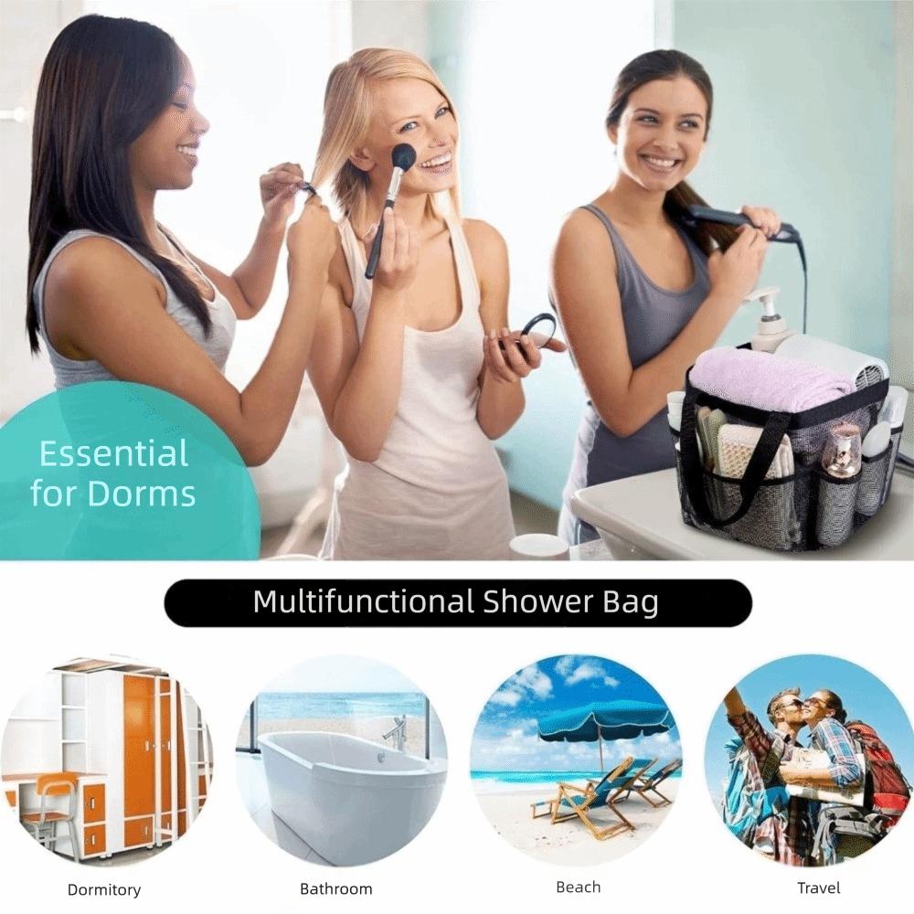 Portable Travel Toiletry Bag Bathroom Organizer Drawstring Bag Mesh Shower Bag  Swimming