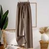 Thin Cotton and Linen Casual Pants with A Drooping Feel Women's Artistic Plus Size Elastic High Waisted Loose Pants Straight Leg Pants