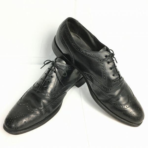 

USED/80s-90s Vintage BOSTONIAN USA Full Brogue Wingtip Business Shoes Size 28.5-29.5 Black