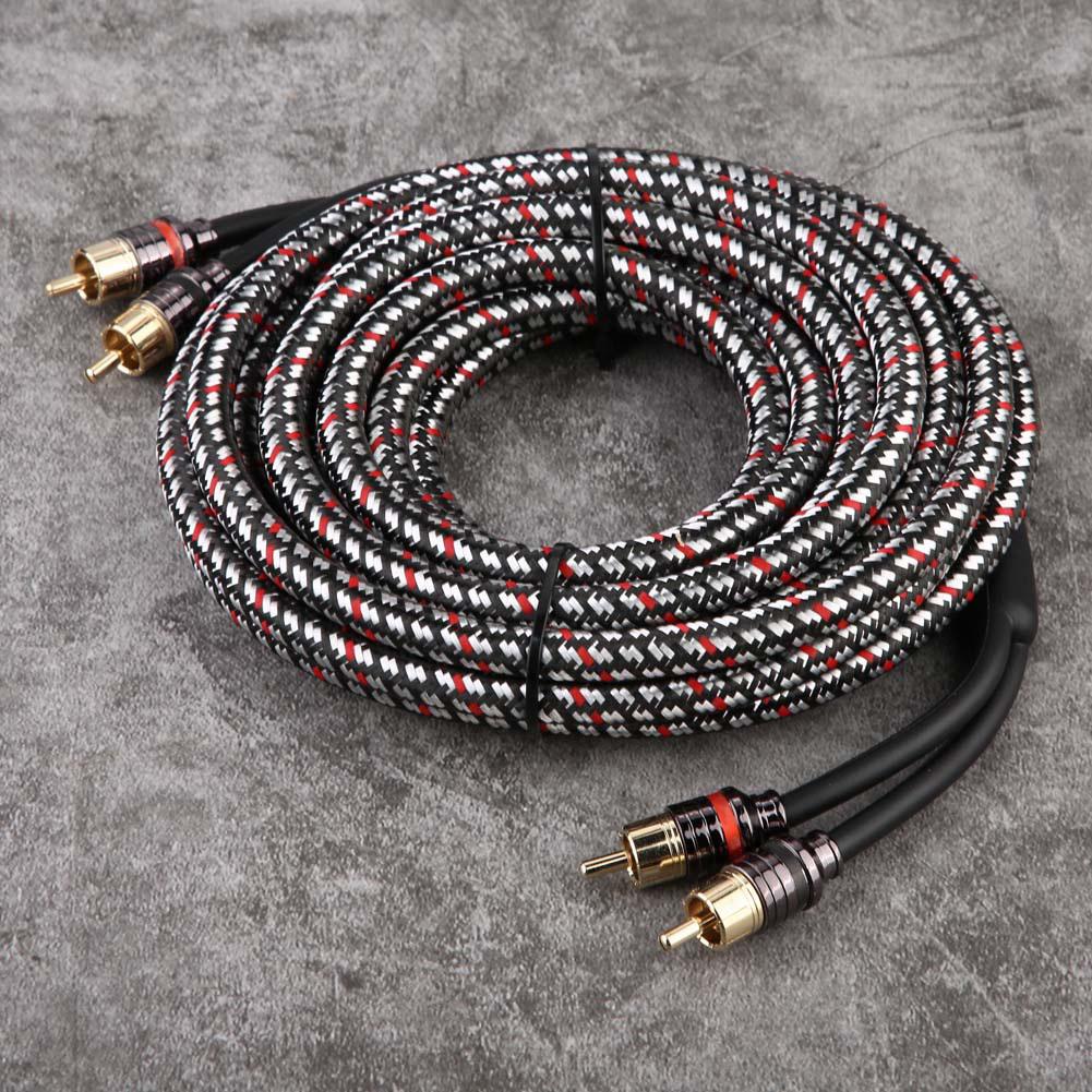 4.8m Car Home Stereo Audio Rca Signal Cable Amplifier Subwoofer Cable Wire Adapter