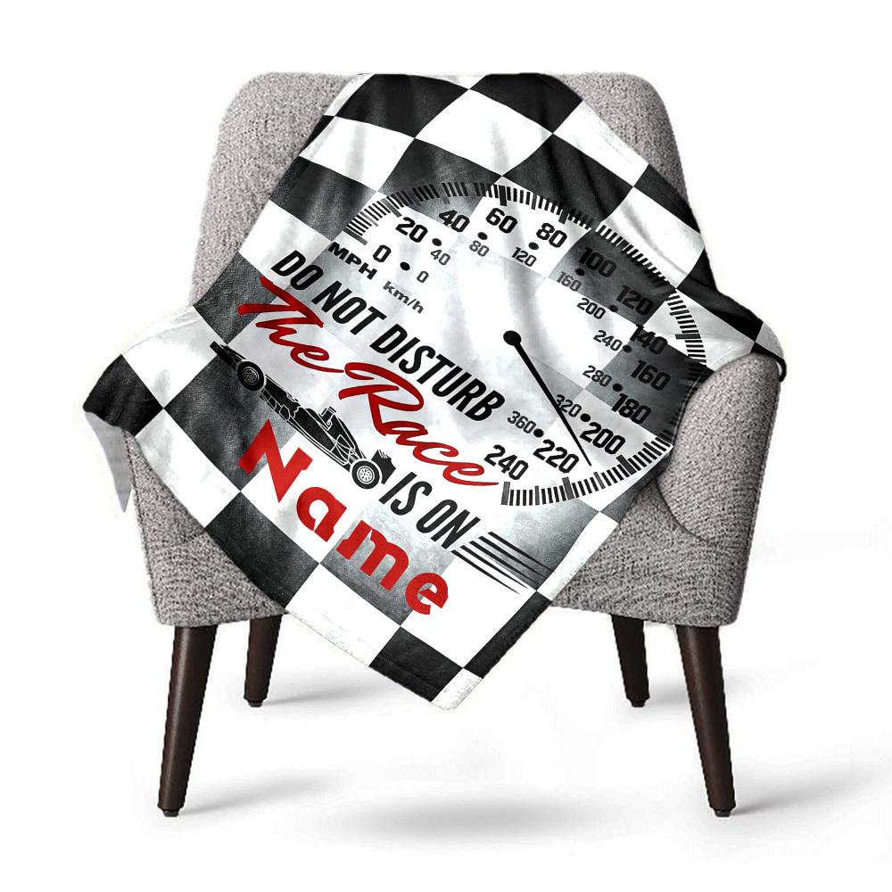 Racing Theme Speedometer Home Customize Your Name Blankets Comfortable Soft Lightweight Allseason Multipurpose Blanket For Picnic Sofa Office Bed