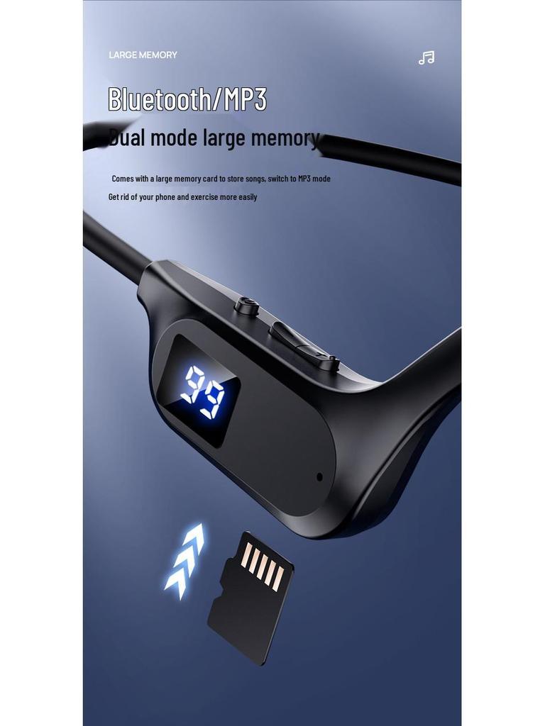 2025 X7 Bone Conduction Wireless Over-Ear Bluetooth Headphones with Sports Display & Dual Mode