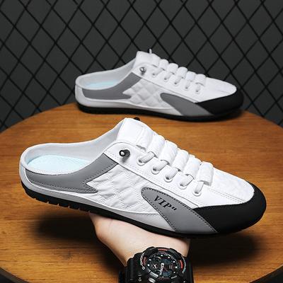 Spring New Men's Shoes Korean Version Trendy Versatile Casual Shoes Lazy One Pedal Half Drag Shoes Doudou Shoes Men