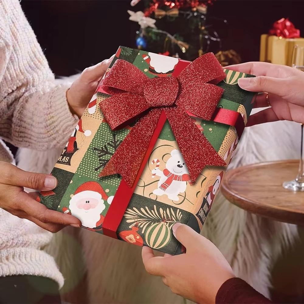 Santa Claus Christmas Wrapping Paper Kraft Paper Present Box Packing Eco-friendly Wrapper  Xmas