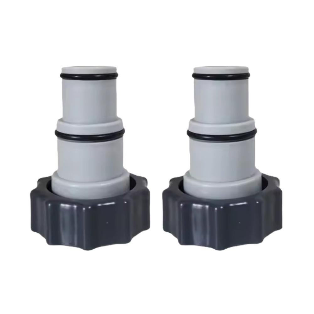 2Pcs Swimming Pool Pipe Hose Adapter Intex Threaded Connection Pump Replacement Hose Adapter Pool Pump Part with Plunger Valve