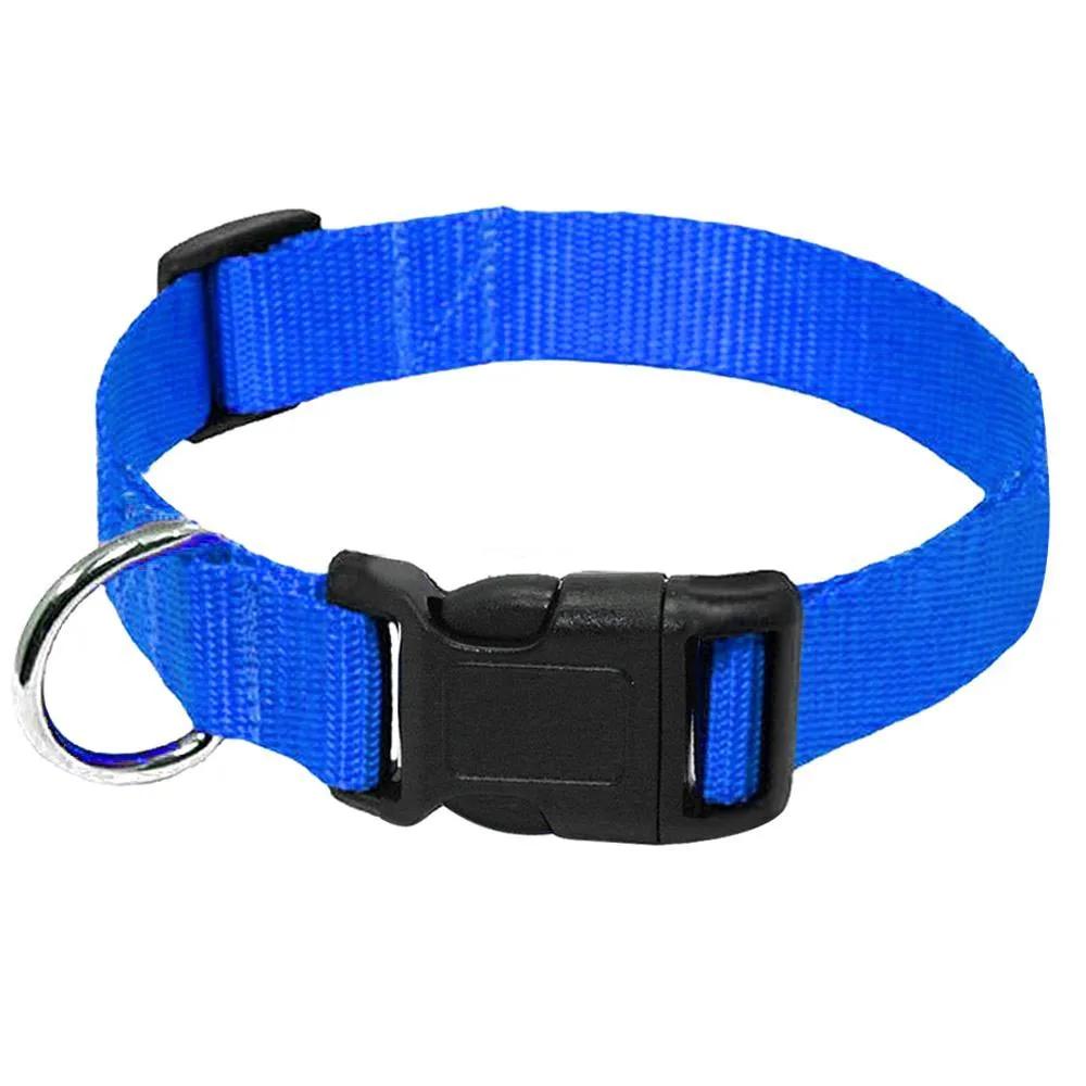 

Solid Color Nylon Adjustable Dog Collar with Heavy Duty Clip Buckle Dog Pet Neck Collar Cover for Small Medium Large Dogs XS-20-35cm-8kg синий