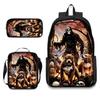 Skull Student Backpack Set Fashion Double Shoulder Bag Crossbody Bag Pencil Case Trendy Accessories Multifunctional School Bag