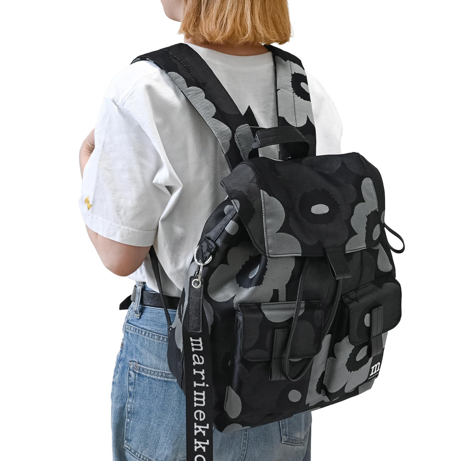

Marimekko Everything Unikko Backpack, Large, Women s, BlackGray, 94811 094811 990, Scandinavian Design [Product Code]