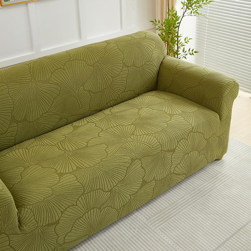 1pc Ginkgo Leaves Pattern Sofa Cover Thicken Non-slip Jacquard Sofa Couch Cover Universal Dustproof Sofa Slipcover Home Decor