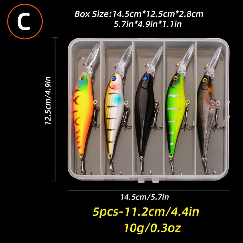 5pcs/box Fishing Lure13.7g/10g Minnow Crankbait Wobblers 3D Eyes Perch Artificial Bait Pike Carp Bait Swim Bait Fishing Pesca