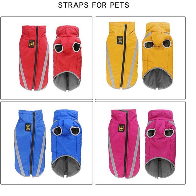 Reflektierende Wasserdichte Hundemäntel XL-6XL Übergröße Herbst Winter Warm Welpenkleidung Haustier Gepolsterte Jacke