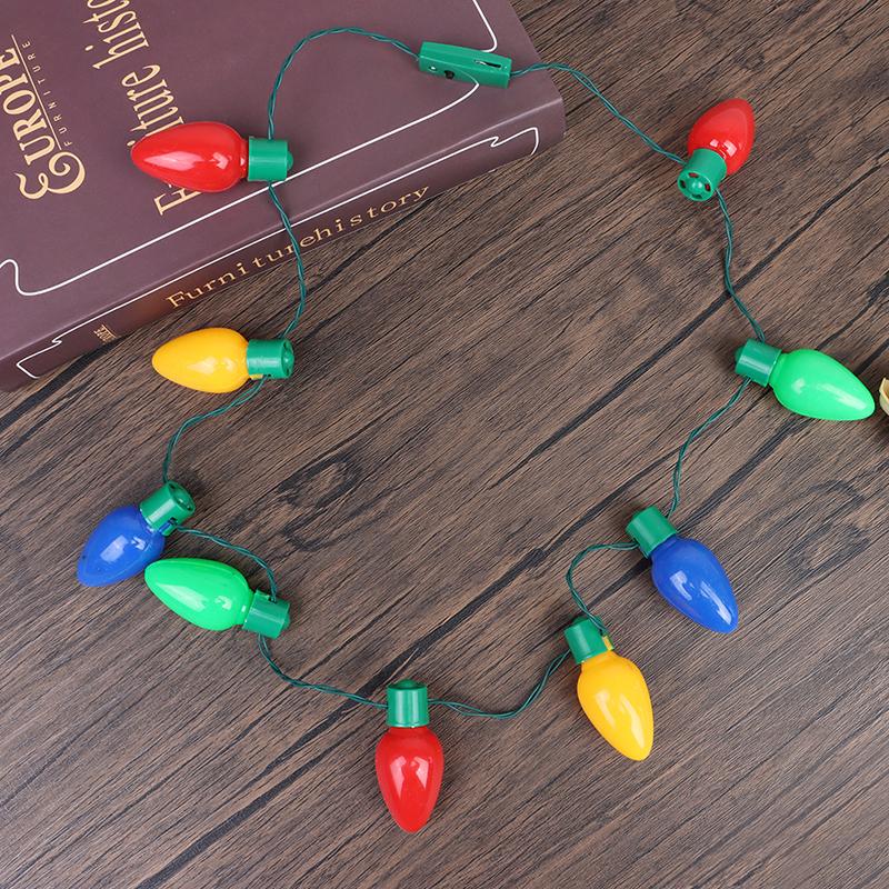 Christmas Novelty Led Lights Glowing Christmas Light Bulb Necklace Christmas Decorations For Home Xmas Navidad  Year