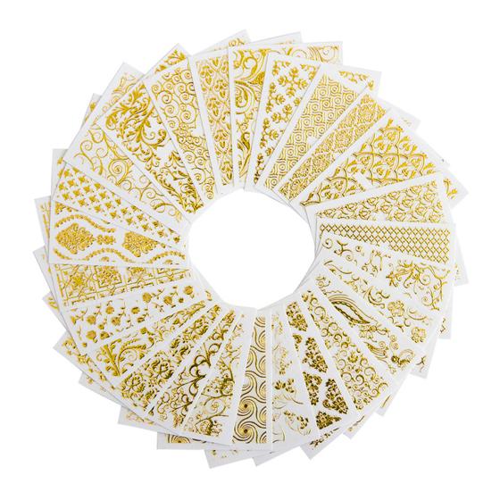 Yousheng 20Pcs/Set Manicure Decal Universal Lightweight Paper Metal Hot Pattern Nail Decal for Women