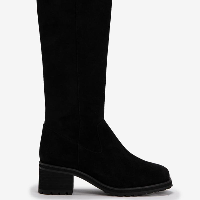 Portfolio Women Sock Fit Stretch Long Boots Black