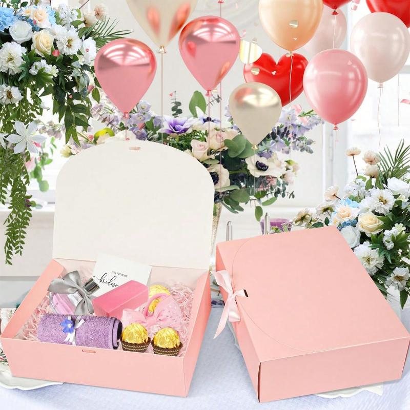 2 Stück - Deckel Geschenkbox mit Schleife Brautjungfern Heiratsantrag Box Geburtstagsgeschenk, Shower Party Valentinstagsgeschenke Valentinstag
