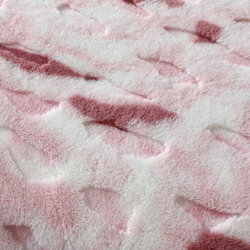 Doppellagige, dicke Decke mit Kaninchenhaar-Imitat-Druck