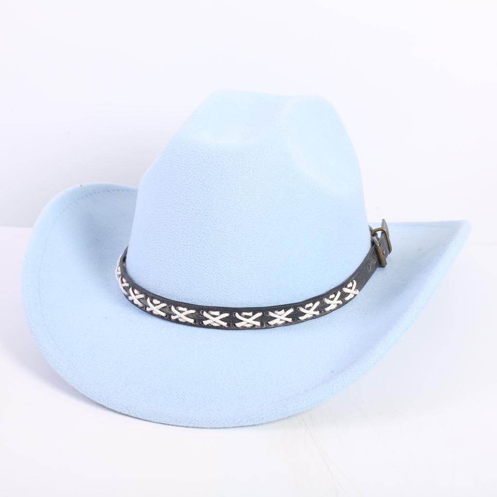 Beliebte europäische und amerikanische Mode OL-Stil einfarbiger Cowboyhut Herren und Damen High-End Zylinder Jazzhut Filzhut