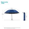 Double-Person Umbrella, Three-Fold, Ten-Rib Full Steel Reinforced Umbrella for Wind And Rain Protection, Oil Blue
