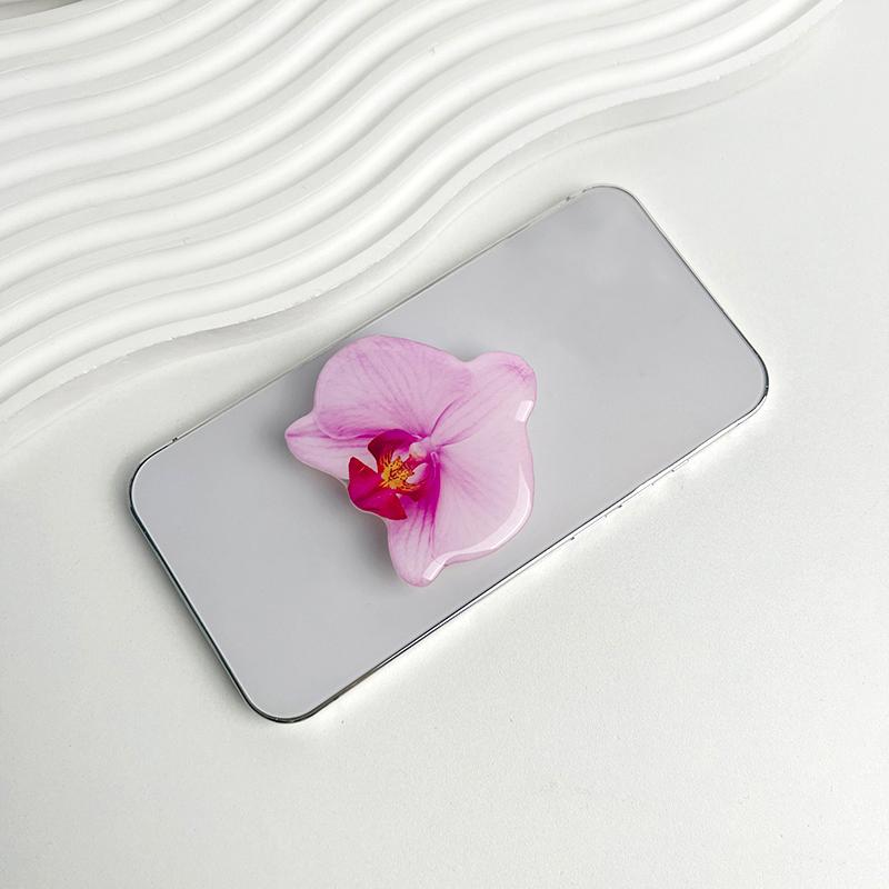 Orchid Flower Shaped Phone Support Ring Expandable Phone Holder Desktop Cell Phone Grip Lazy Bracket