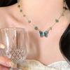 Ethnic Dopamine Irregular Beaded Butterfly Necklace Women Exquisite Crystal Fashion Pendant Jewelry Gift