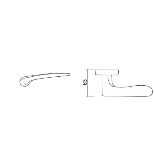 Kawaguchi Giken J-Lever, Oval Base, Display Lock, JL-20-4K-TBr, Residential Indoor Lever Handle, 50mm Backset, Brown Finish