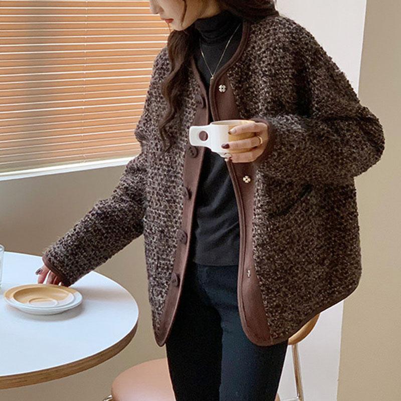 Coat for Women Cotton Autumn Winter Thickened Casual Windbreaker Jacket