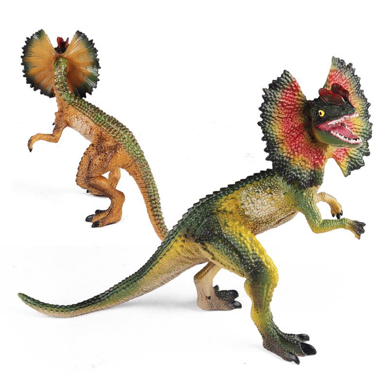 Large Realistic Double-Crested Dinosaur Model Toy - Roaring Tyrannosaurus Rex & Spinosaurus Ornament