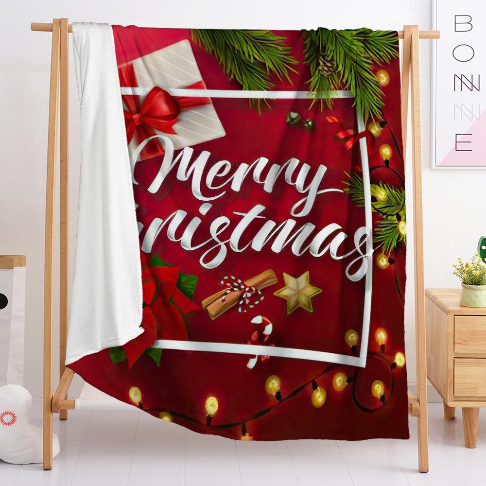 Flannel Blanket Christmas Day Blanket European And American Blanket Digital Printing Universal In All Seasons