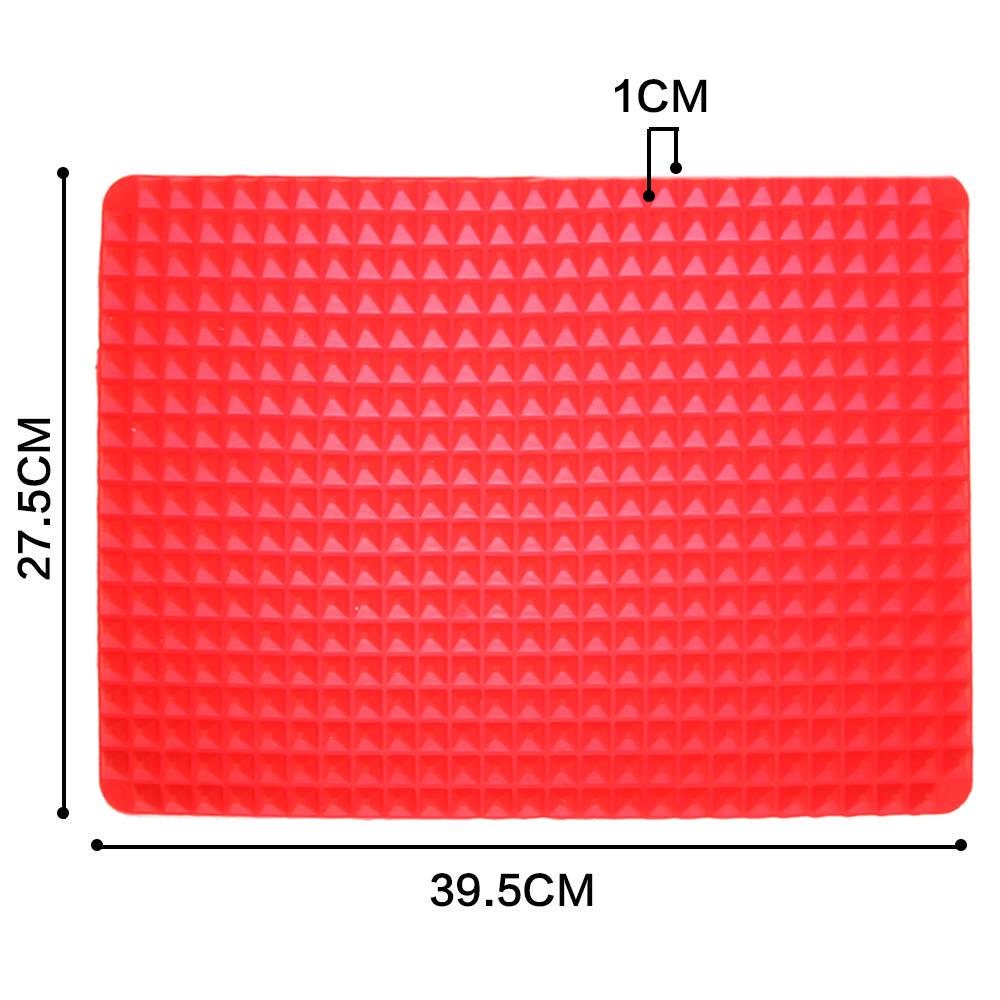 40x27 ס"מ תבנית אפייה פירמידה אדומה ברביקיו Nonstick מחצלת סיליקון מגש ברביקיו תנור מיקרוגל