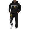 Mens Hooded Sweatshirt Pants Set Slim Fit Casual Sportswear Two Piece Outfit