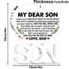  1pc Heart-Shaped Acrylic Plaque for Son From Dad - Engraved Inspirational Message, Contemporary Sentimental Gift for Christmas, Birthday, Graduation 
