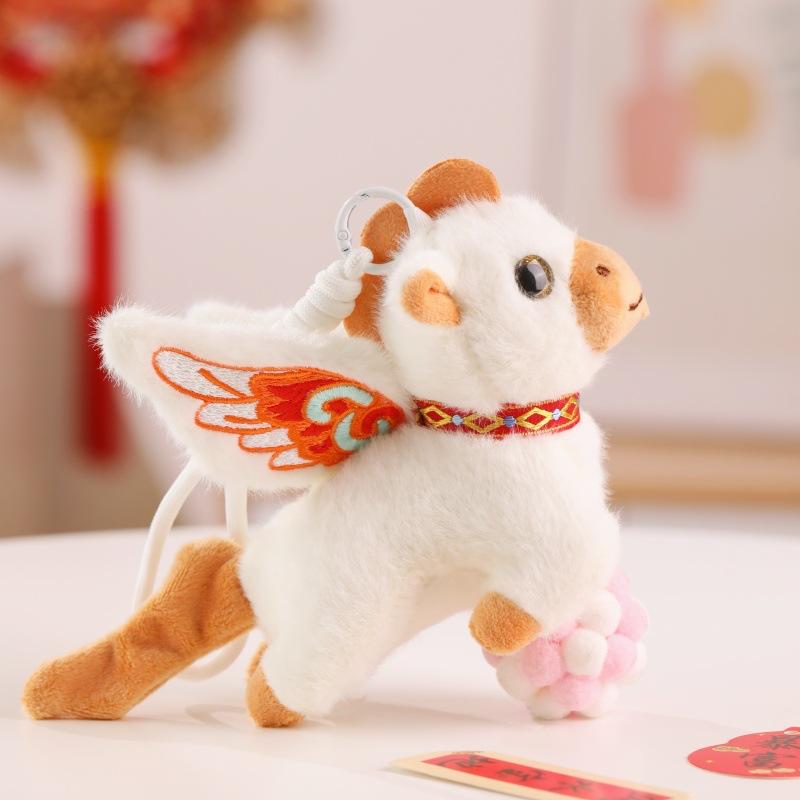 Cute Flying Pony Pendant Plush Toy Doll Year of the Horse Mascot Doll Keychain Bag Doll