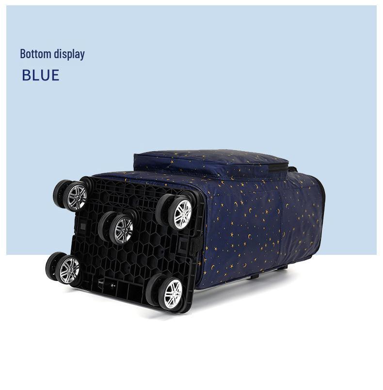 Portable Small Trolley Cart with Universal Wheels and Insulated Shopping Bag