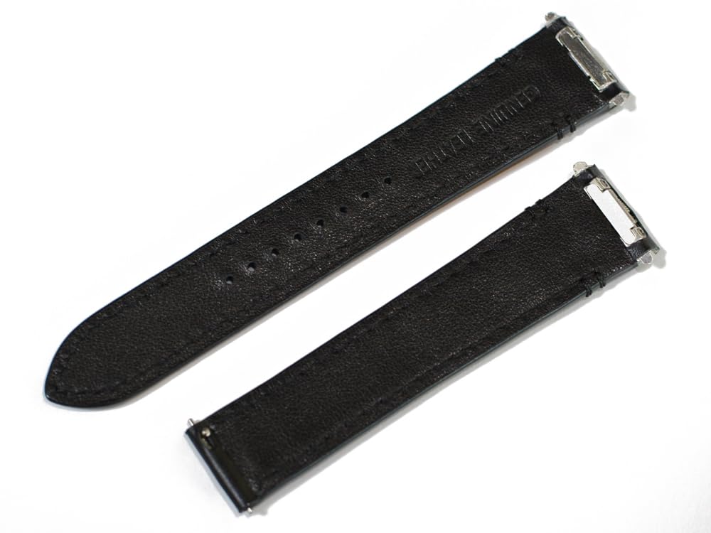 King Watch Parts Compatible with Cartier Belt for Santos MM with Dedicated Watch Replacement Calfskin Leather Band Not Genuine 19mm Black [Import