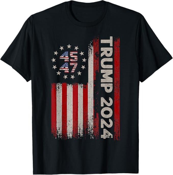 45 47 Donald Trump 2024 American Flag 2024 Election T-Shirt Unisex T-Shirt XXL