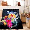 Tropical Floral Hawaiian Customize Your Name Home Blanket Comfortable Soft Lightweight Allseason Multipurpose Blanket For Picnics Couches Offices Beds