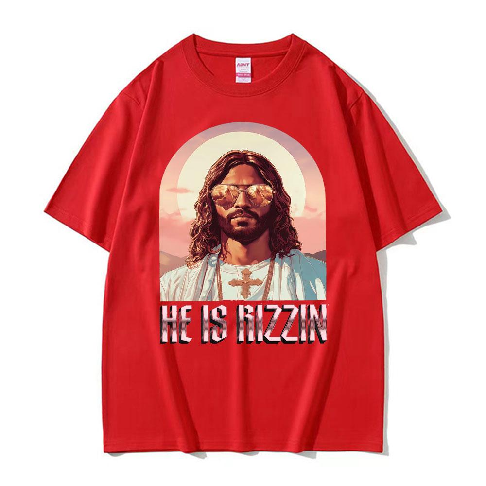 He Ls Rizzin Ježíš Rap Velikonoční Ježíš Tričko Pánské Oblečení Hip Hop Humor Styl Tričko Topy Unisex Pohodlí 100% Bavlna Trička
