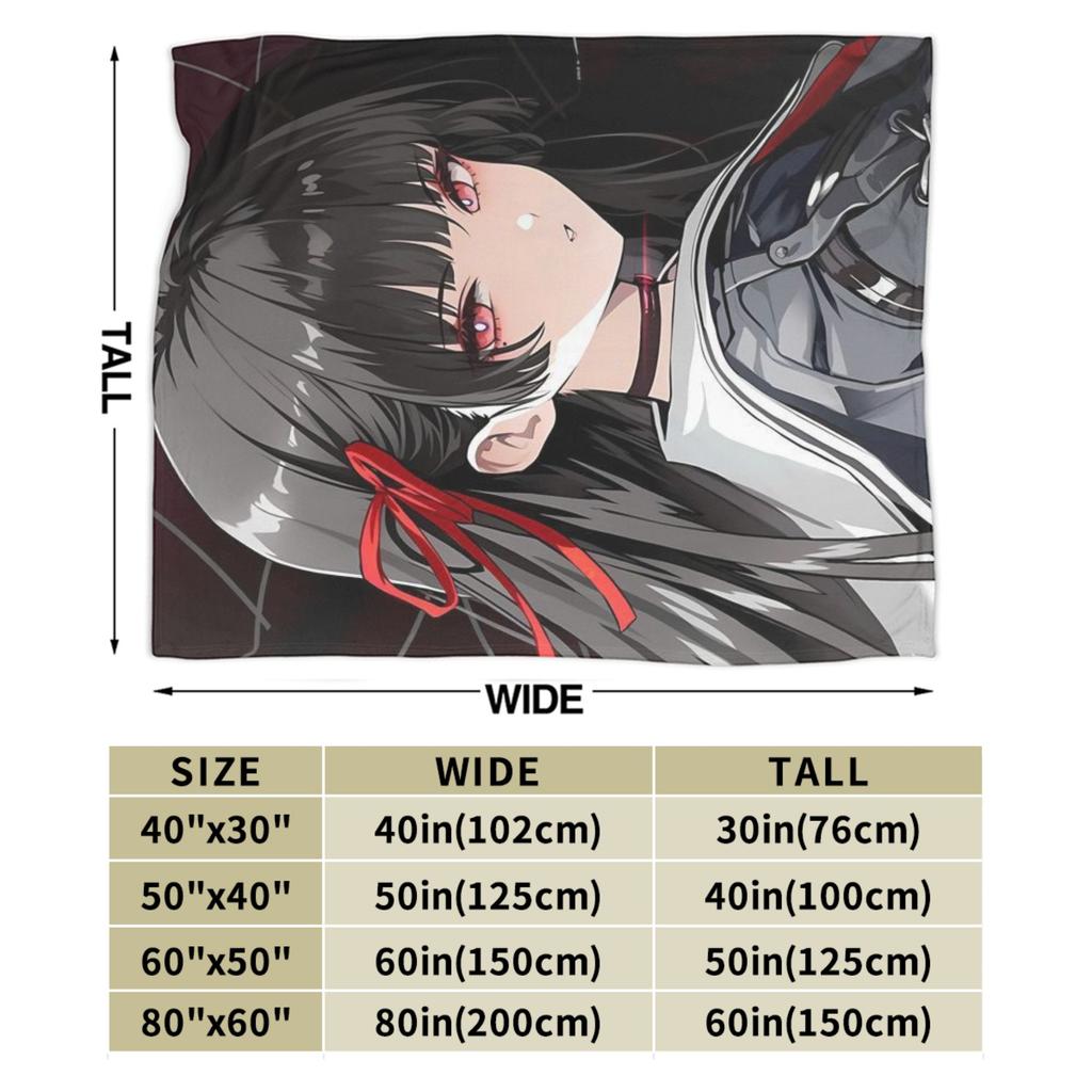 Chisa Wuthering Wave Flannel Blanket Super Soft Throw Blanket for Couch Chair Travel Print Bedspread Sofa Bed Cover
