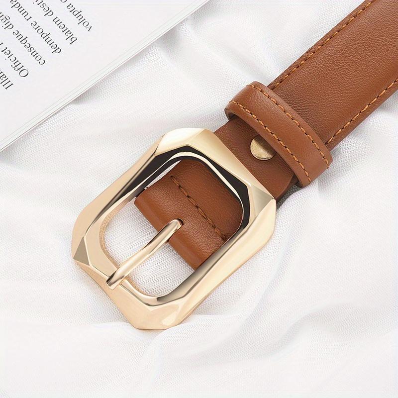

Новый женский ремень, трендовый ремень с золотой пряжкой, ремень из искусственной кожи, аутентичный, подходящий к джинсам, дешевый ремень 105cm