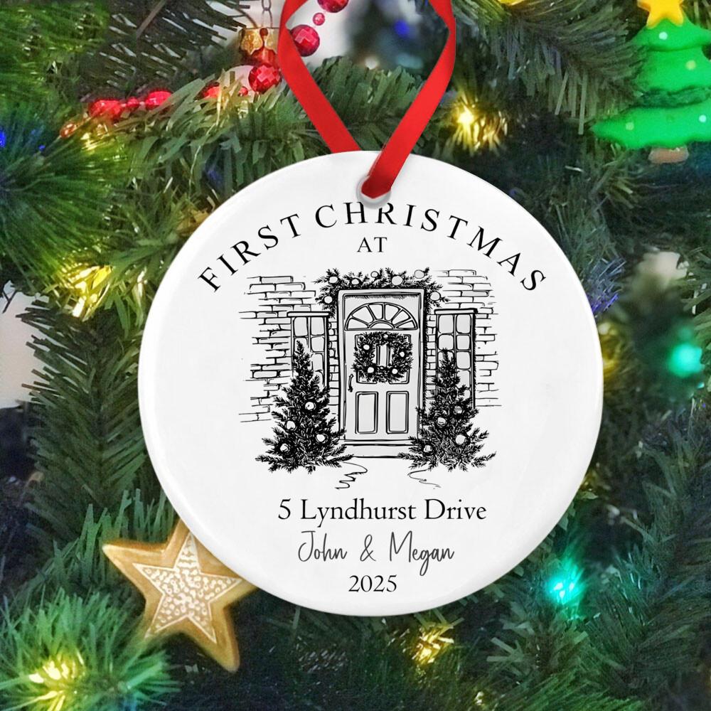 Personalised First Christmas in Our First Home Ornament Custom Address & Year New Home Keepsake Gift First Home 2025