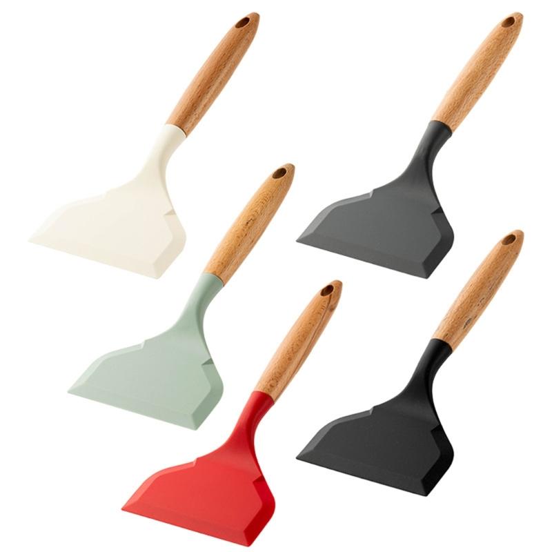 Wide Non Stick Pancake Scraper Durable Flexible Spatulas Cooking Tools Heat Resistant Silicone Spatulas Easy to Clean