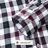 Men's 100% Cotton Brushed Plaid Long-Sleeve Business Casual Shirt