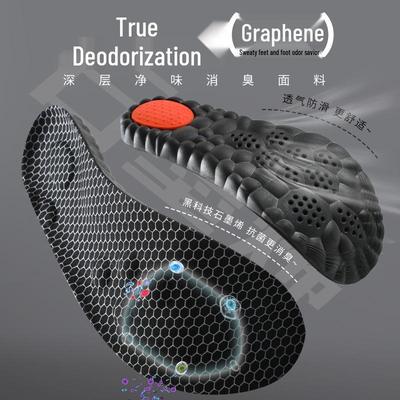Graphene Odor-Resistant Antibacterial Insole – High Elastic, Shock-Absorbing, Breathable, Sweat-Absorbing for Sports & Casual Use.