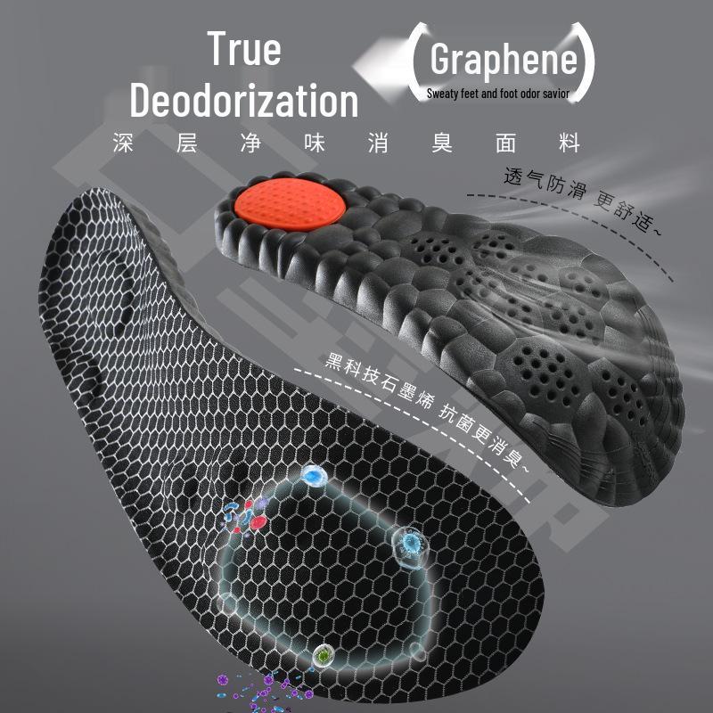 Graphene Odor-Resistant Antibacterial Insole – High Elastic, Shock-Absorbing, Breathable, Sweat-Absorbing for Sports & Casual Use.