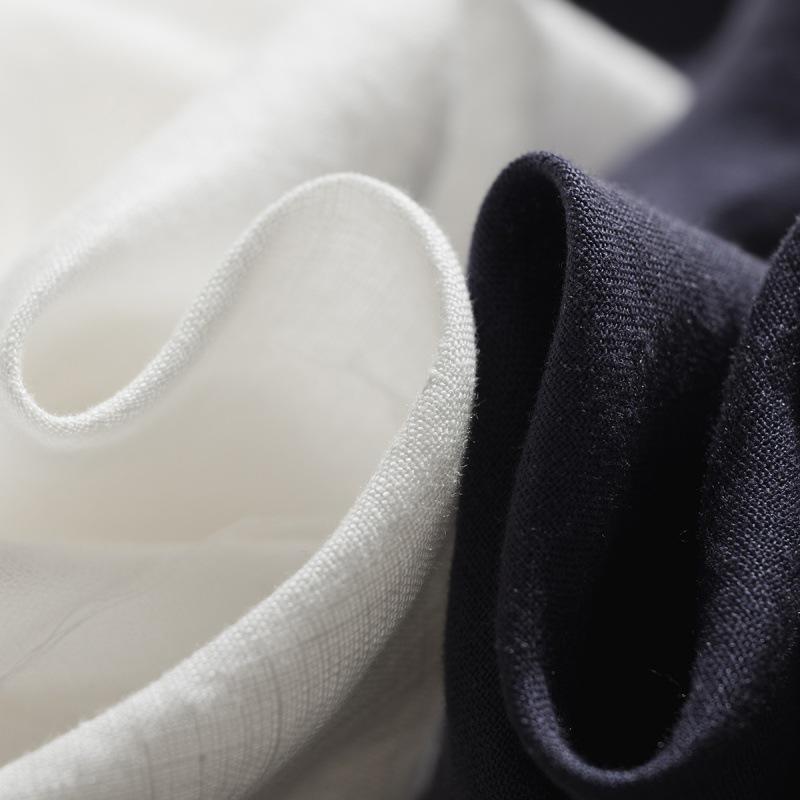 Japanese-Korean Linen Dress: Square Neck, Loose Fit, Shirt Collar, Spring/Summer Collection