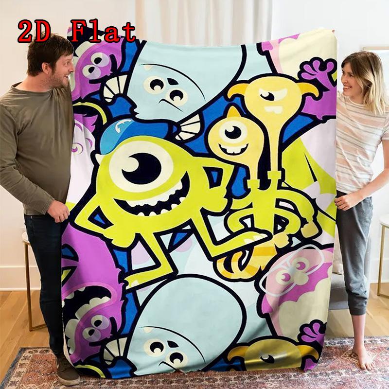 Monsters Mike Wazowski 2D Flat Pattern Flannel Blanket High Quality All Seasons Warmth and Comfort Perfect for Christmas Gifts.NMT0928250