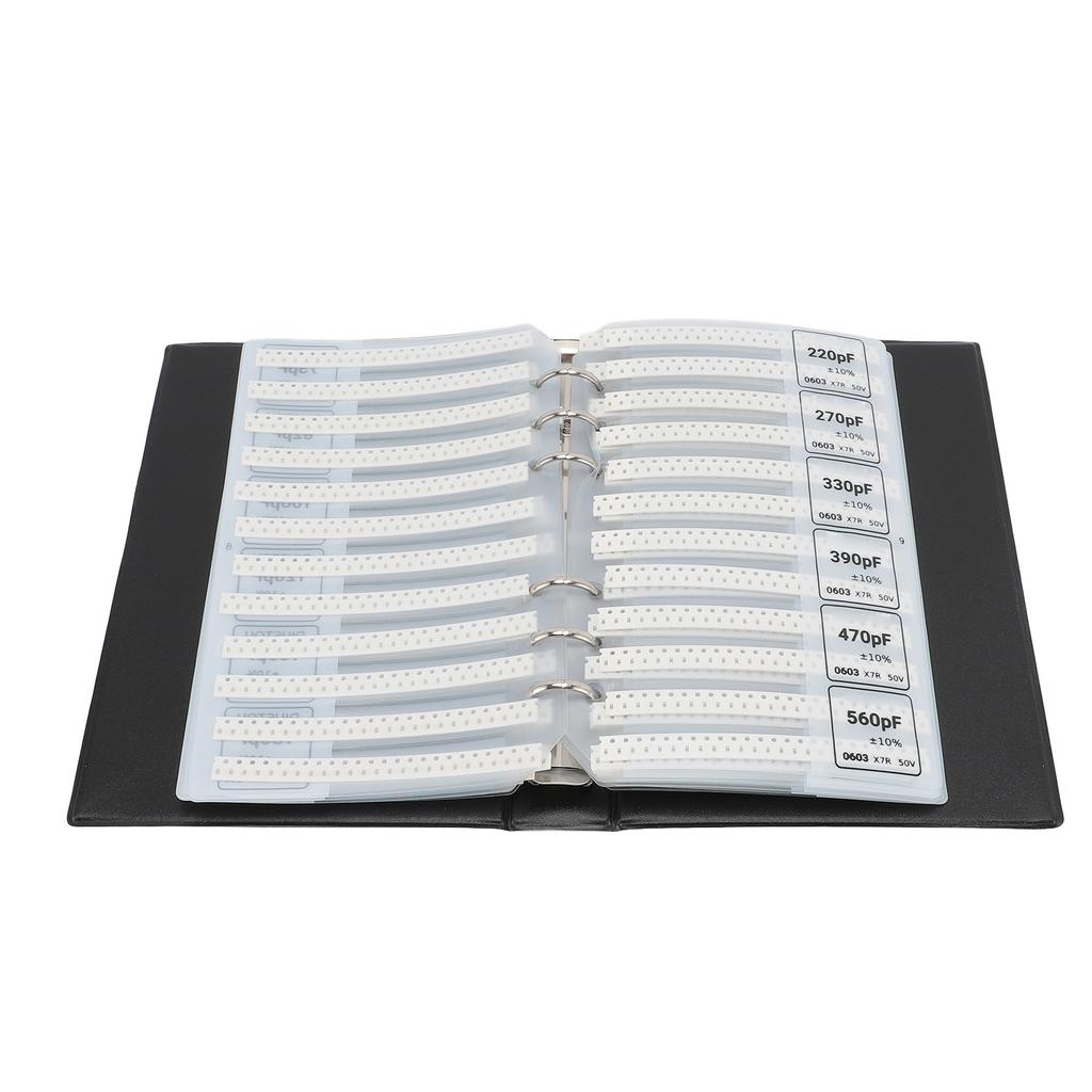 Capacitor Sample Book Kit SMD Chip Assorted Folder High Accuracy 84 Values for Electronic Components
