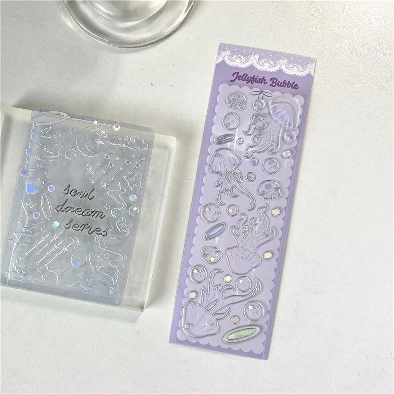 Ins Creative Laser Hot Stamping Sticker Butterfly Whale Stickers Idol Card Hand Account Decoration Stickers Kawaii Stationery