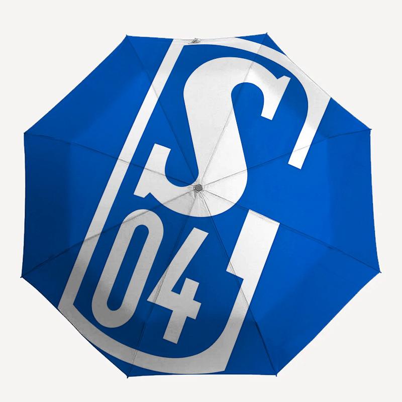 Logo Schalke 04 Automatyczne Otwieranie i Zamykanie, 8-żebrowa Konstrukcja Przenośny Parasol, Odpowiedni dla Mężczyzn i Kobiet na Wszystkie Pory Roku Idealny Prezent dla